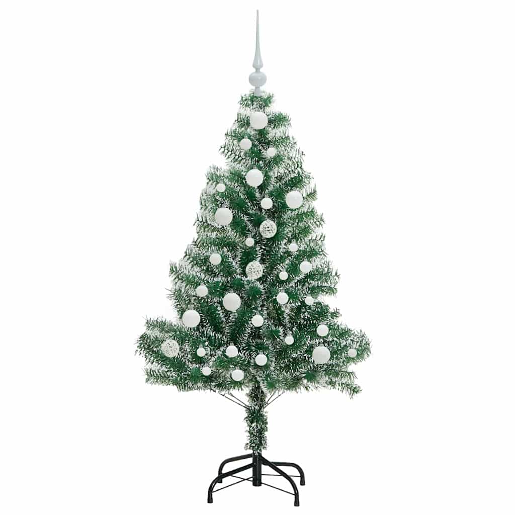 vidaXL Artificial Christmas Tree Snow Flocked with LED Light 120 cm 4