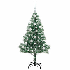 vidaXL Artificial Christmas Tree Snow Flocked with LED Light 120 cm 4