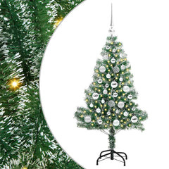 vidaXL Artificial Christmas Tree Snow Flocked with LED Light 120 cm 2
