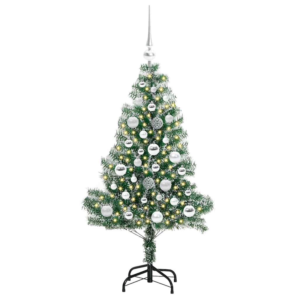 vidaXL Artificial Christmas Tree Snow Flocked with LED Light 120 cm 3