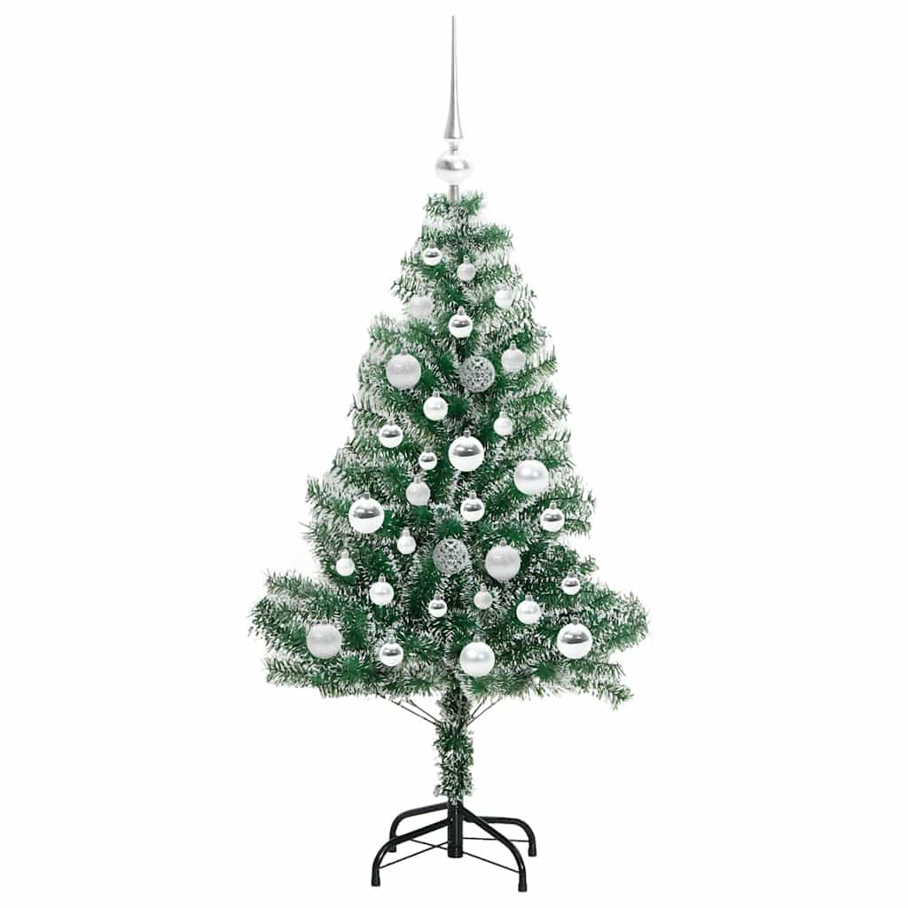 vidaXL Artificial Christmas Tree Snow Flocked with LED Light 120 cm 4