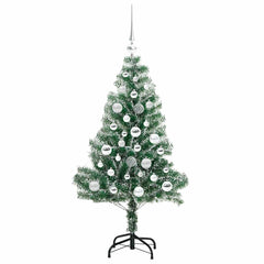 vidaXL Artificial Christmas Tree Snow Flocked with LED Light 120 cm 4