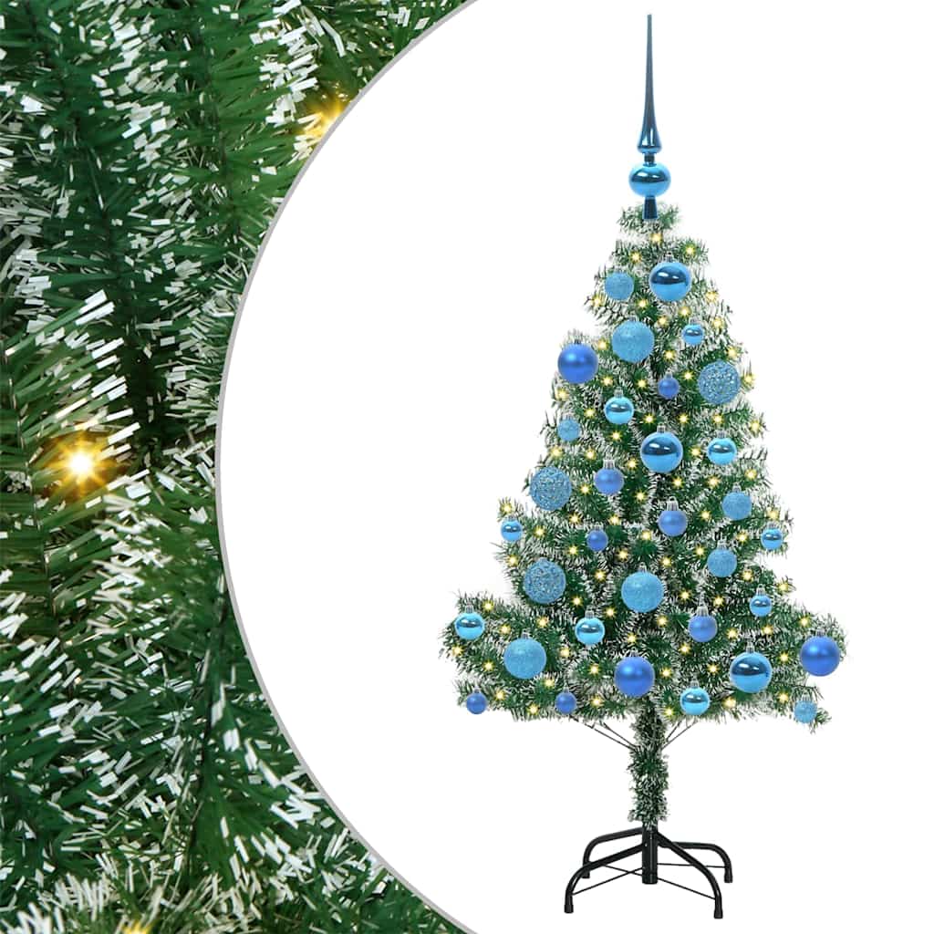 vidaXL Artificial Christmas Tree Snow Flocked with LED Light 120 cm 2