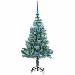 vidaXL Artificial Christmas Tree Snow Flocked with LED Light 120 cm 4