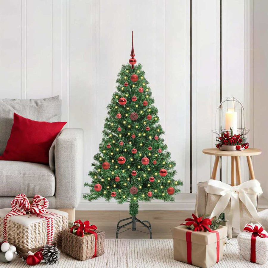 vidaXL Artificial Christmas Tree with 150 LEDs with Stand Green 120 cm 1