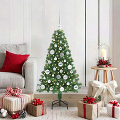 vidaXL Artificial Christmas Tree with 150 LEDs with Stand Green 120 cm 1