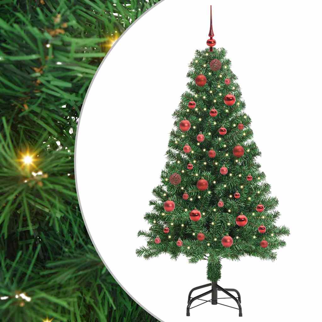 vidaXL Artificial Christmas Tree with 150 LEDs with Stand Green 150 cm 2