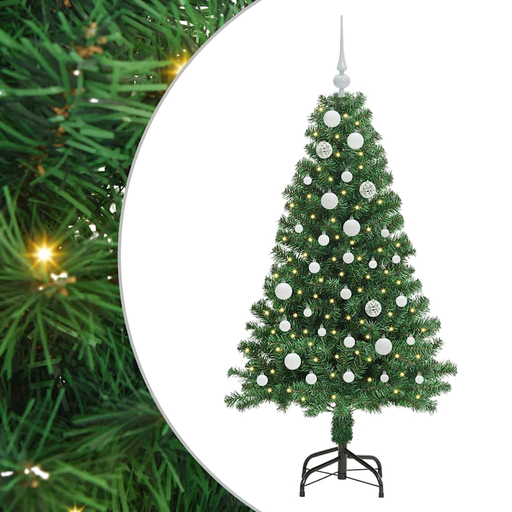 vidaXL Artificial Christmas Tree with 150 LEDs with Stand Green 150 cm 2