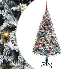 Artificial Christmas Tree White 150 cm Width 150 cm with 61 red balls