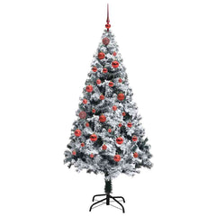 vidaXL Artificial Christmas Tree with 150 LEDs with Stand White 150 cm 4