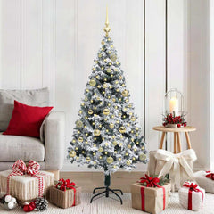 vidaXL Artificial Christmas Tree with 150 LEDs with Stand White 150 cm 1