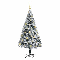 vidaXL Artificial Christmas Tree with 150 LEDs with Stand White 150 cm 4