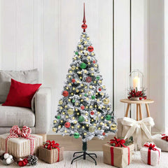 vidaXL Artificial Christmas Tree with 150 LEDs with Stand White 150 cm 1