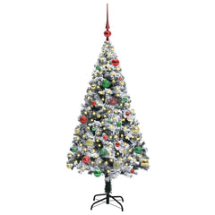 vidaXL Artificial Christmas Tree with 150 LEDs with Stand White 150 cm 3