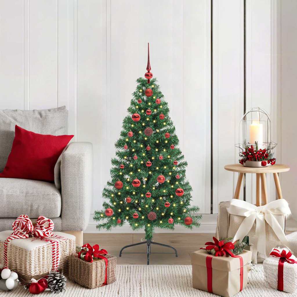 vidaXL Artificial Pre-lit Christmas Tree Green 120 cm PVC 1