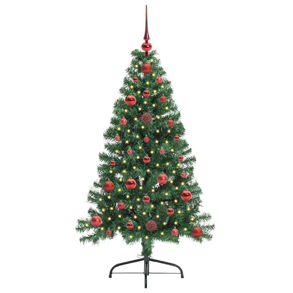 vidaXL Artificial Pre-lit Christmas Tree Green 120 cm PVC 3