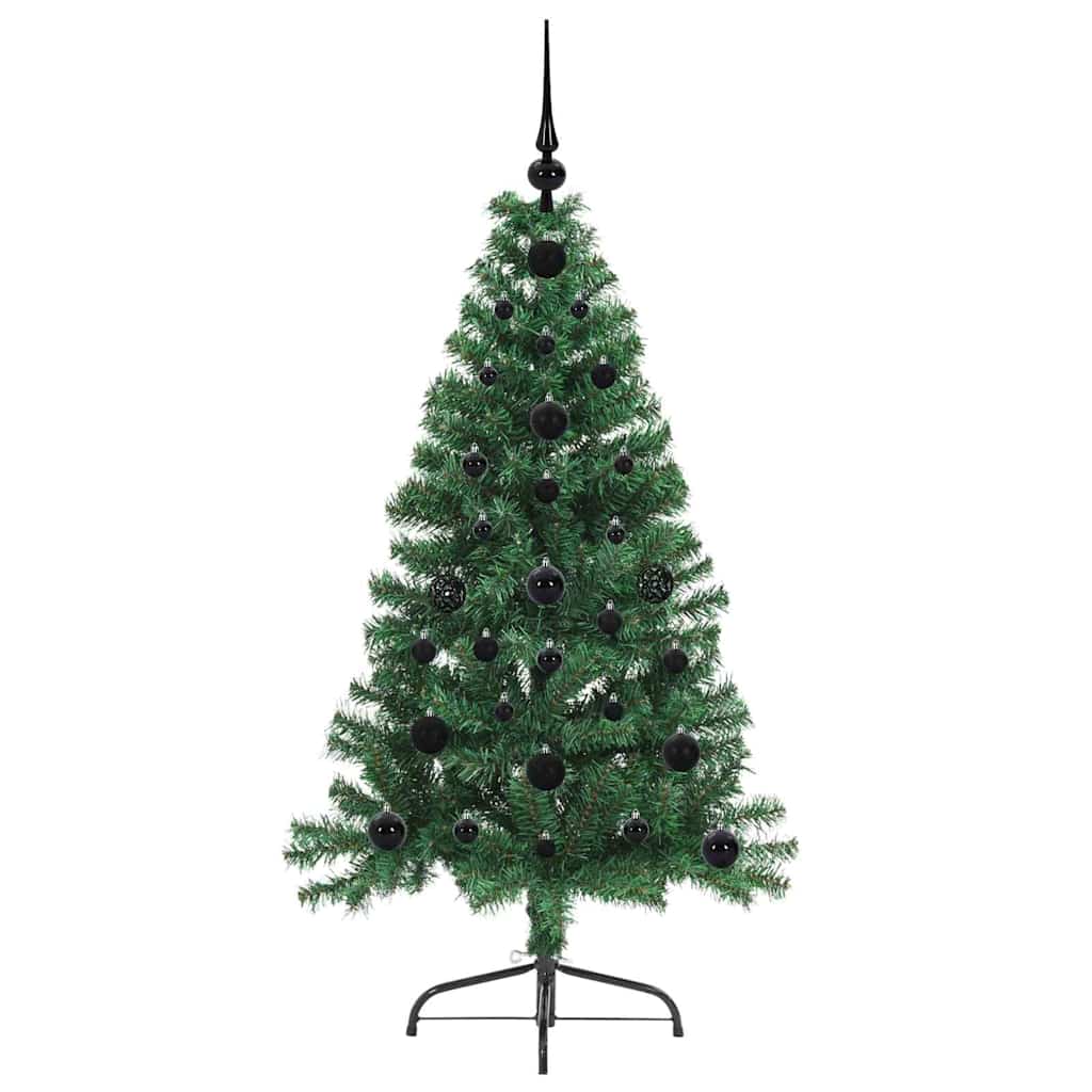 vidaXL Artificial Pre-lit Christmas Tree Green 120 cm PVC 4