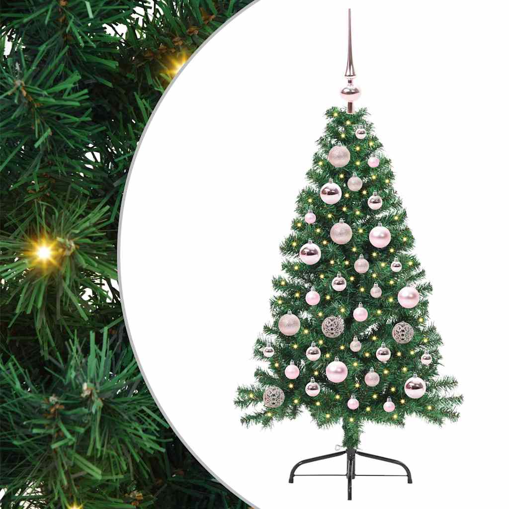 vidaXL Artificial Pre-lit Christmas Tree Green 120 cm PVC 2