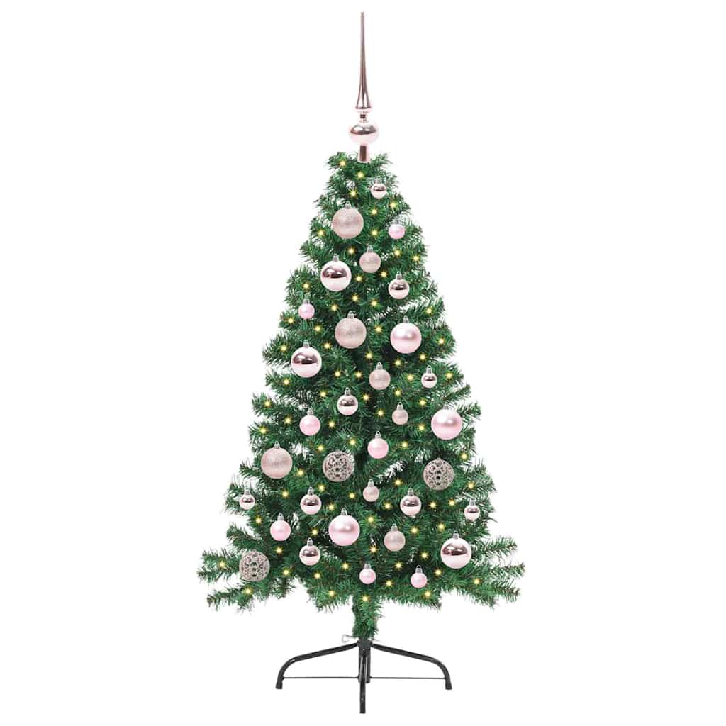 vidaXL Artificial Pre-lit Christmas Tree Green 120 cm PVC 3