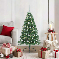 vidaXL Artificial Pre-lit Christmas Tree Green 120 cm PVC 1