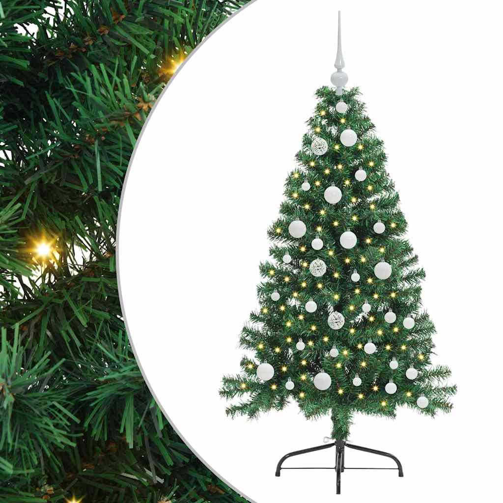 vidaXL Artificial Pre-lit Christmas Tree Green 120 cm PVC 2