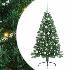 vidaXL Artificial Pre-lit Christmas Tree Green 120 cm PVC 2