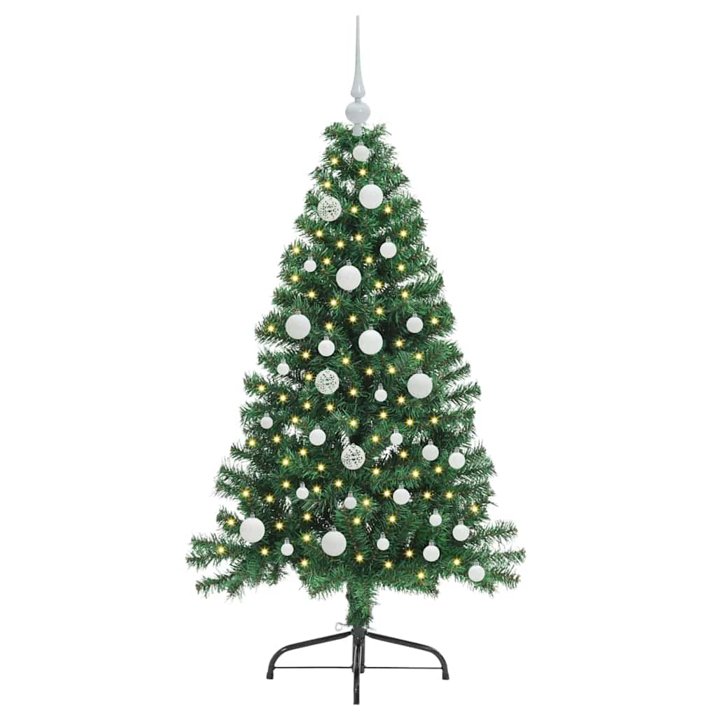 vidaXL Artificial Pre-lit Christmas Tree Green 120 cm PVC 3