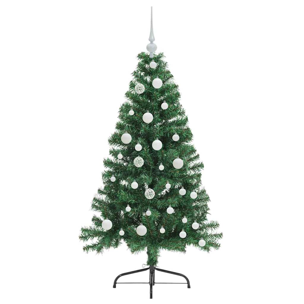 vidaXL Artificial Pre-lit Christmas Tree Green 120 cm PVC 4