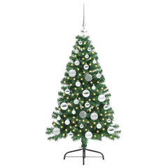 vidaXL Artificial Pre-lit Christmas Tree Green 120 cm PVC 3