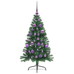 vidaXL Artificial Pre-lit Christmas Tree Green 120 cm PVC 4