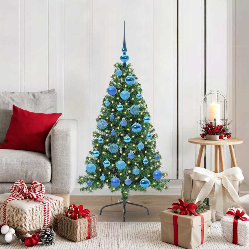 vidaXL Artificial Pre-lit Christmas Tree Green 120 cm PVC 1