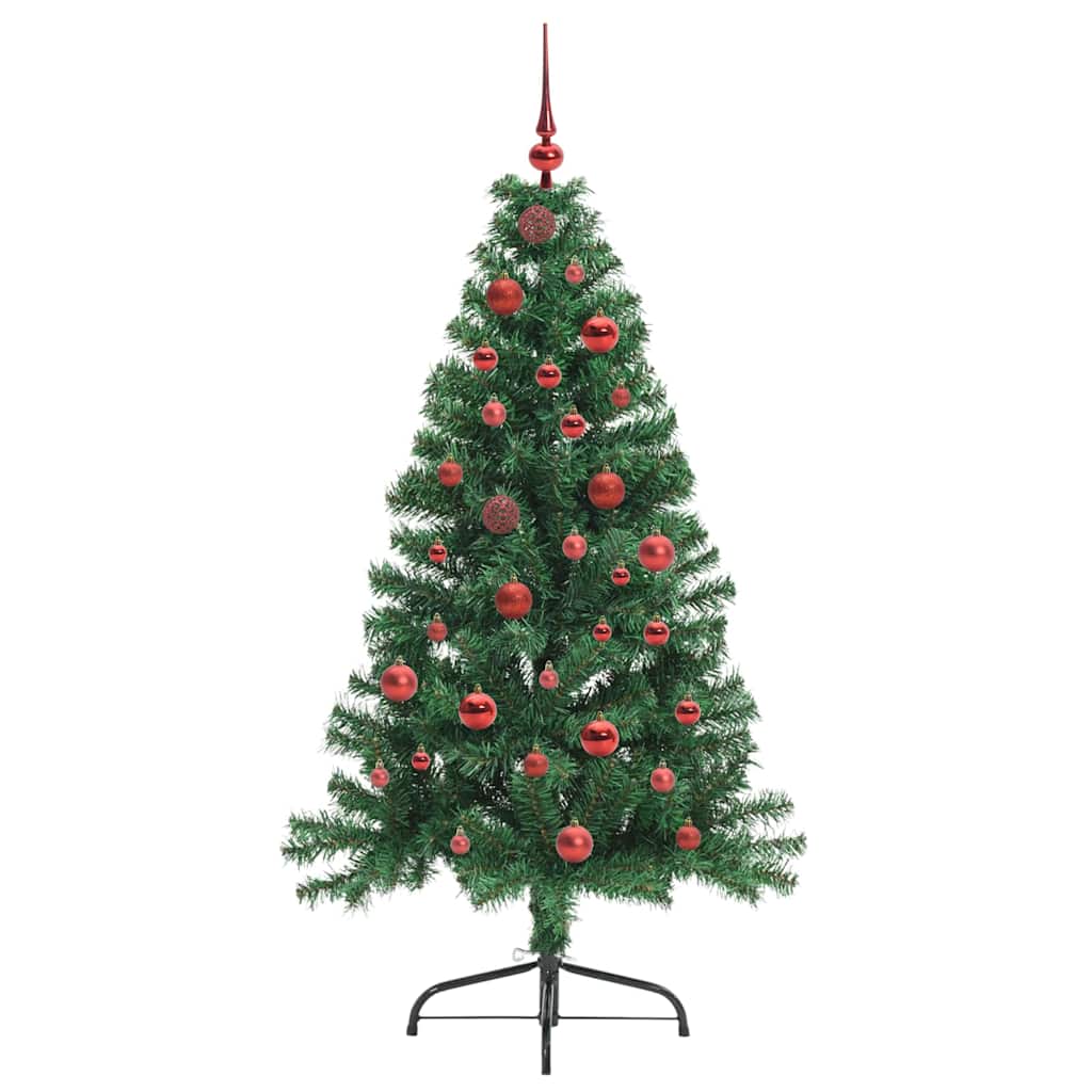 vidaXL Artificial Pre-lit Christmas Tree Green 150 cm PVC 4