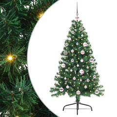vidaXL Artificial Pre-lit Christmas Tree Green 150 cm PVC 1