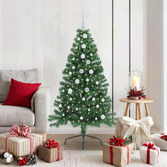 vidaXL Artificial Pre-lit Christmas Tree Green 150 cm PVC 1