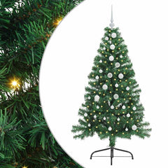 vidaXL Artificial Pre-lit Christmas Tree Green 150 cm PVC 2