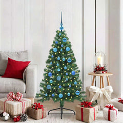 vidaXL Artificial Pre-lit Christmas Tree Green 150 cm PVC 1
