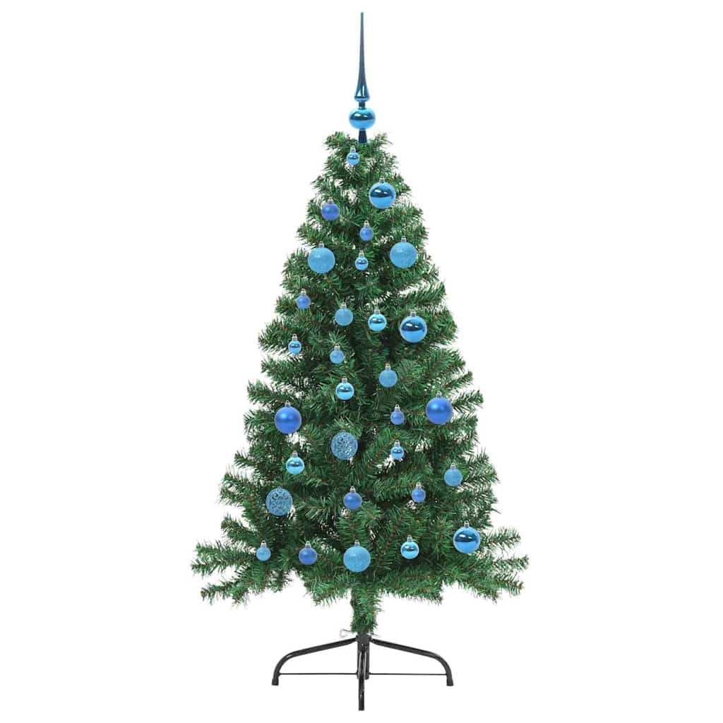vidaXL Artificial Pre-lit Christmas Tree Green 150 cm PVC 4