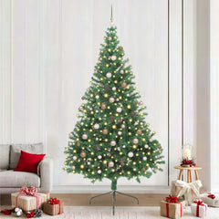 vidaXL Artificial Pre-lit Christmas Tree PVC 240 cm Green