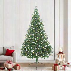 vidaXL Artificial Pre-lit Christmas Tree PVC 240 cm Green