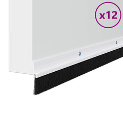 vidaXL Screw-on Door Brush Seals 12 pcs White 100 cm Aluminium Alloy 3