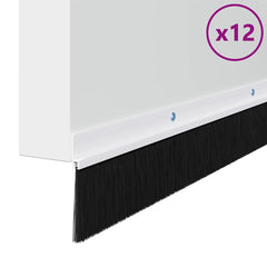 vidaXL Screw-on Door Brush Seals 12 pcs White 100 cm Aluminium Alloy 3