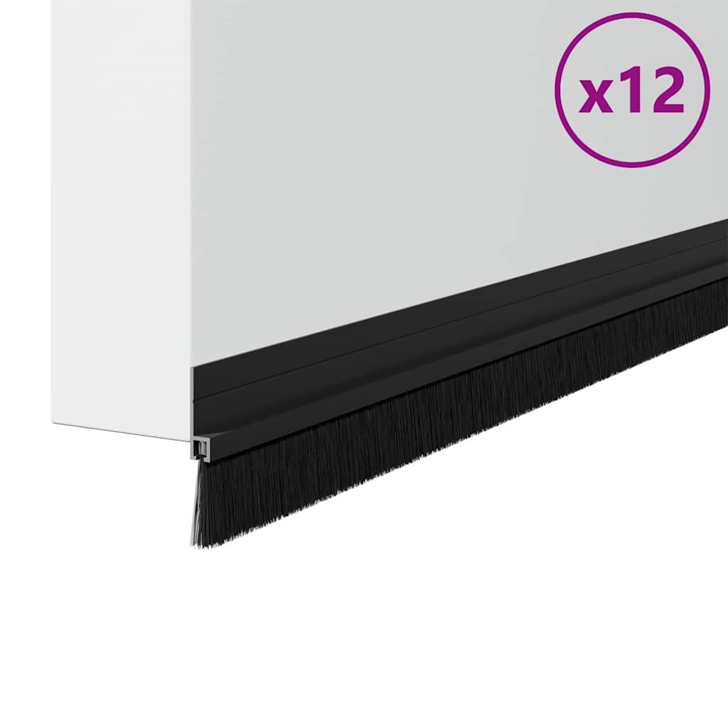 vidaXL Self-adhesive Door Brush Seals 12 pcs 100 cm Aluminium Alloy 3