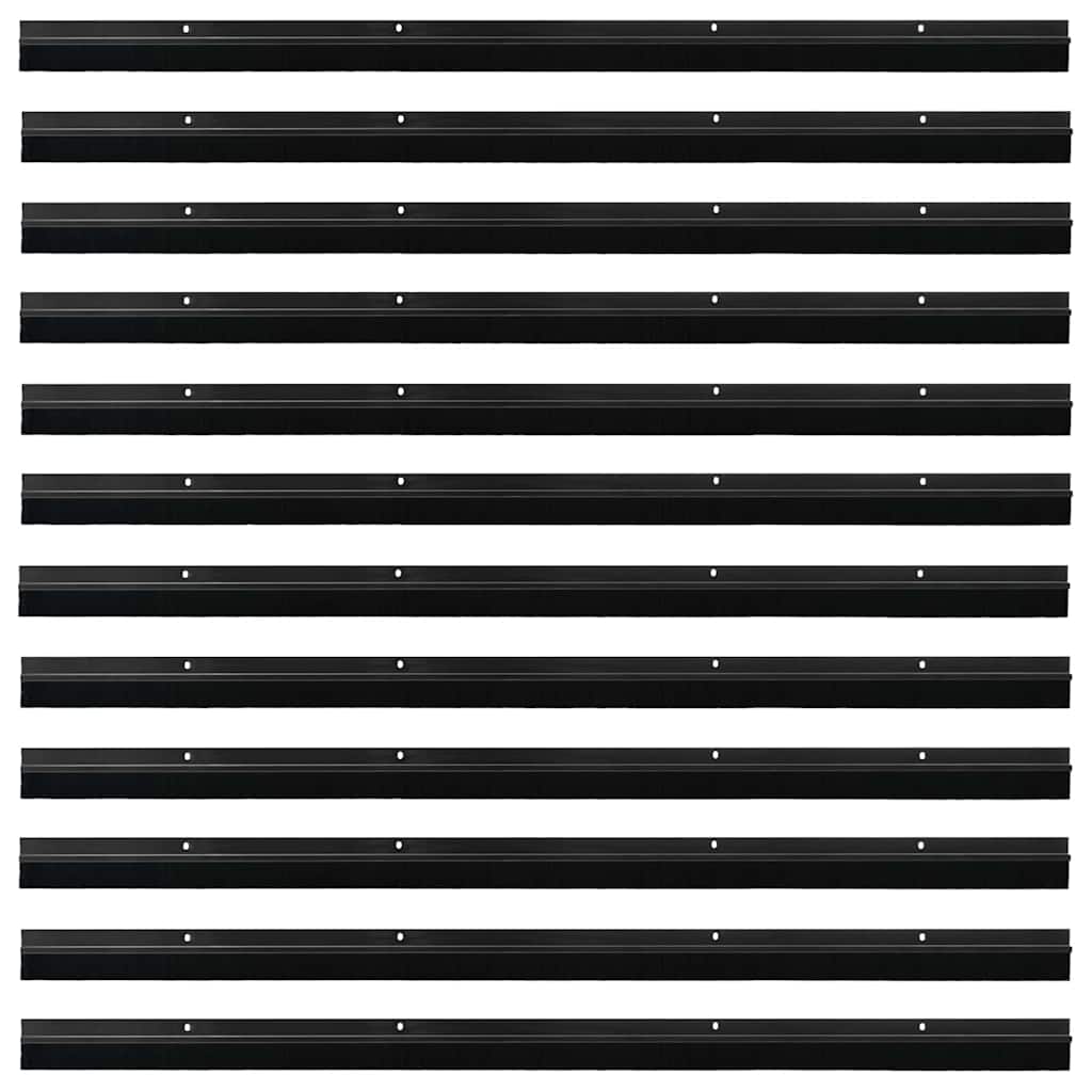 vidaXL Screw-on Door Brush Seals 12 pcs Black 100 cm Aluminium Alloy 5