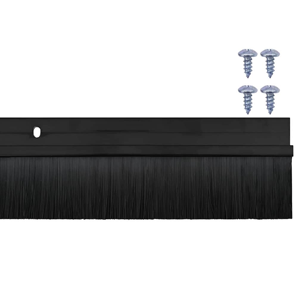 vidaXL Screw-on Door Brush Seals 12 pcs Black 100 cm Aluminium Alloy 6