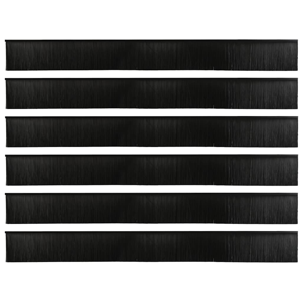 vidaXL Screw-on Door Brush Seals 6 pcs Black 100 cm Aluminium Alloy 6