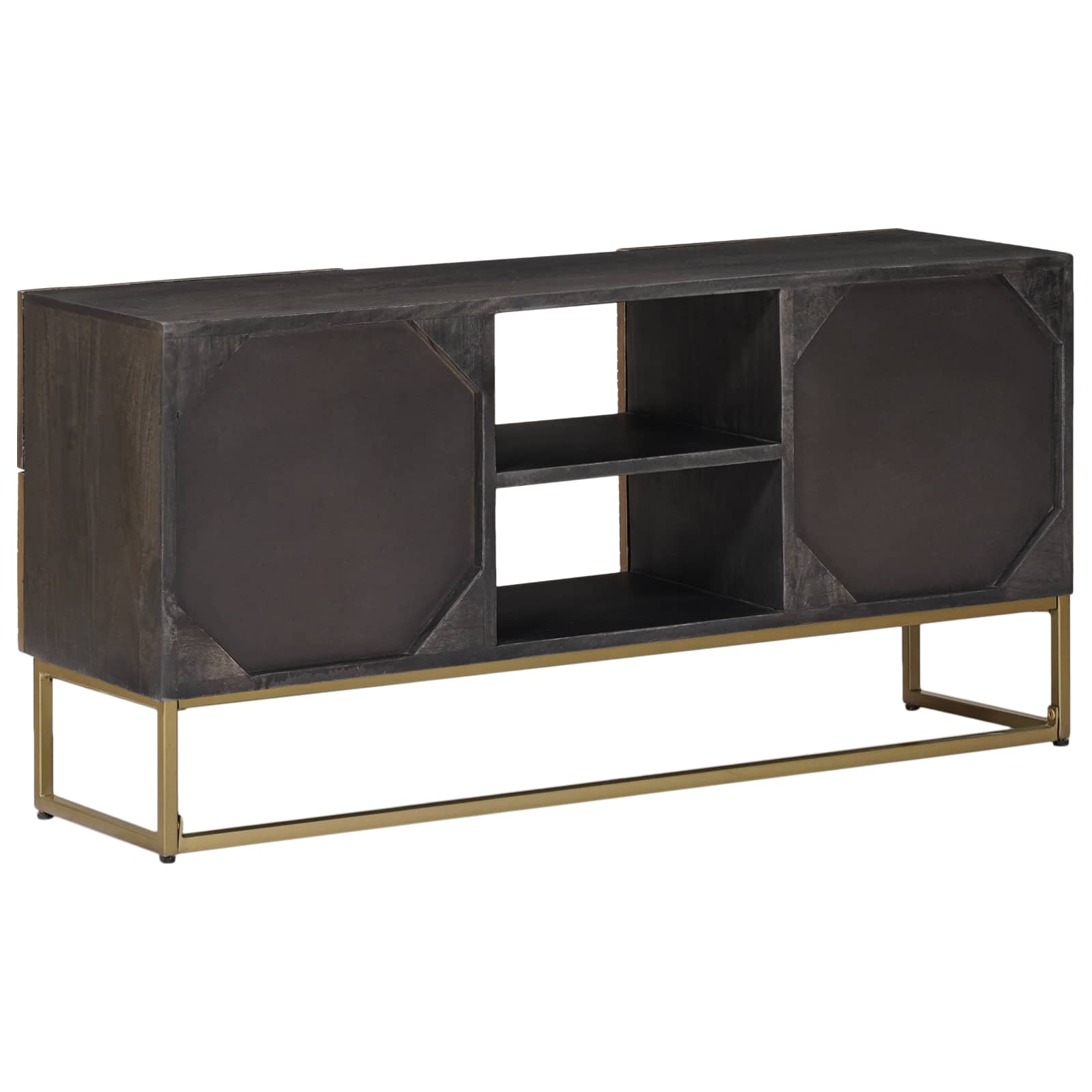 vidaXL TV Cabinet with Drawer with Shelf Brass 105 x 30 x 50 cm 5