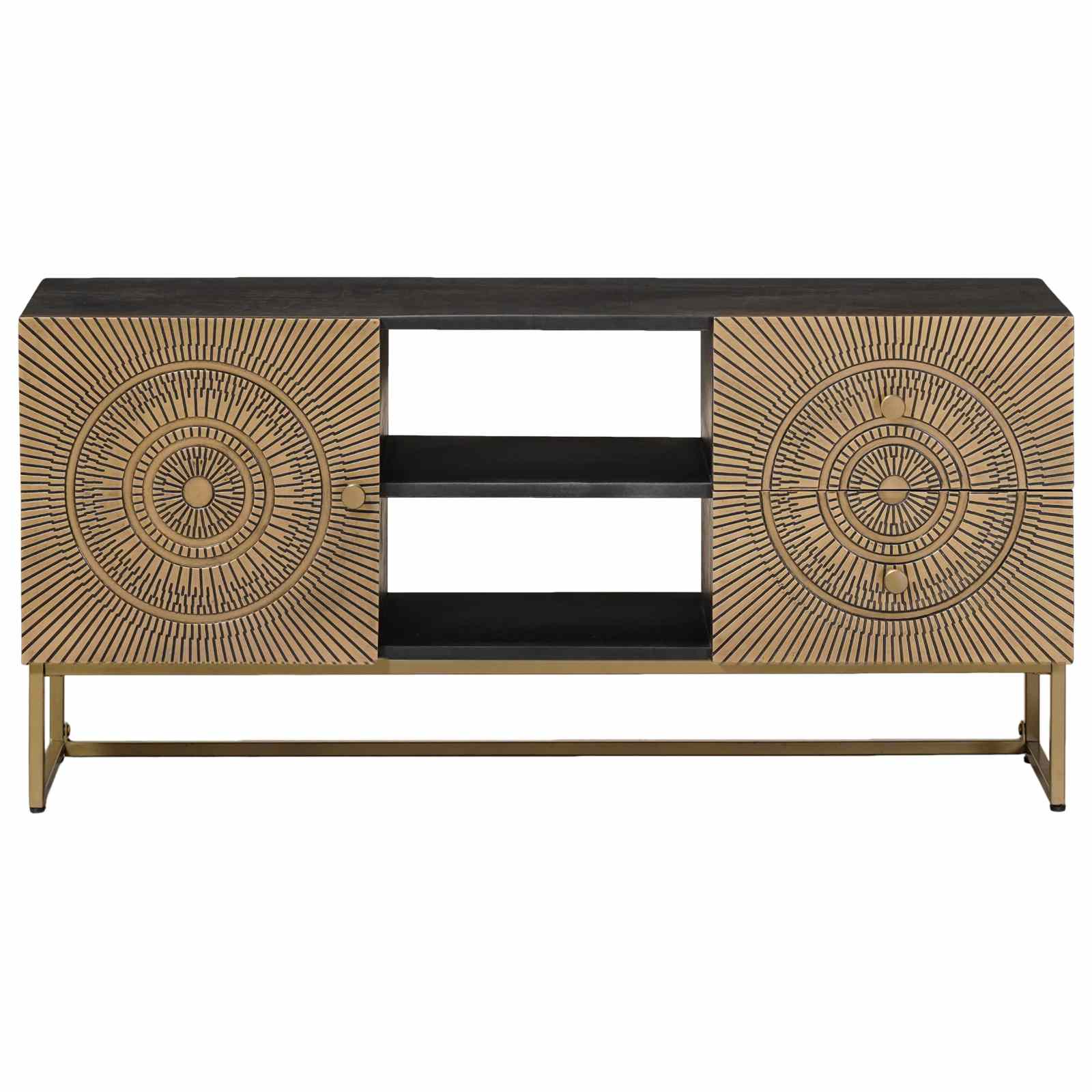vidaXL TV Cabinet with Drawer with Shelf Brass 105 x 30 x 50 cm 3