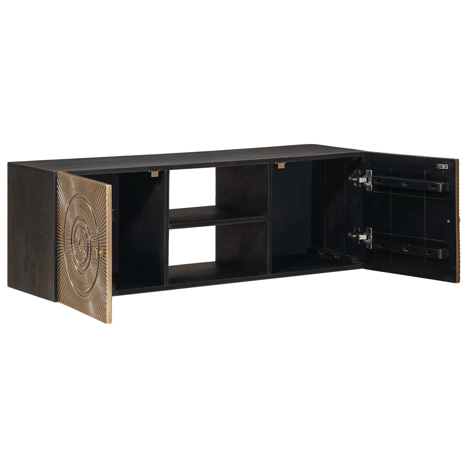 vidaXL TV Cabinet with Shelf with Storage Brass 105 x 30 x 35 cm 2