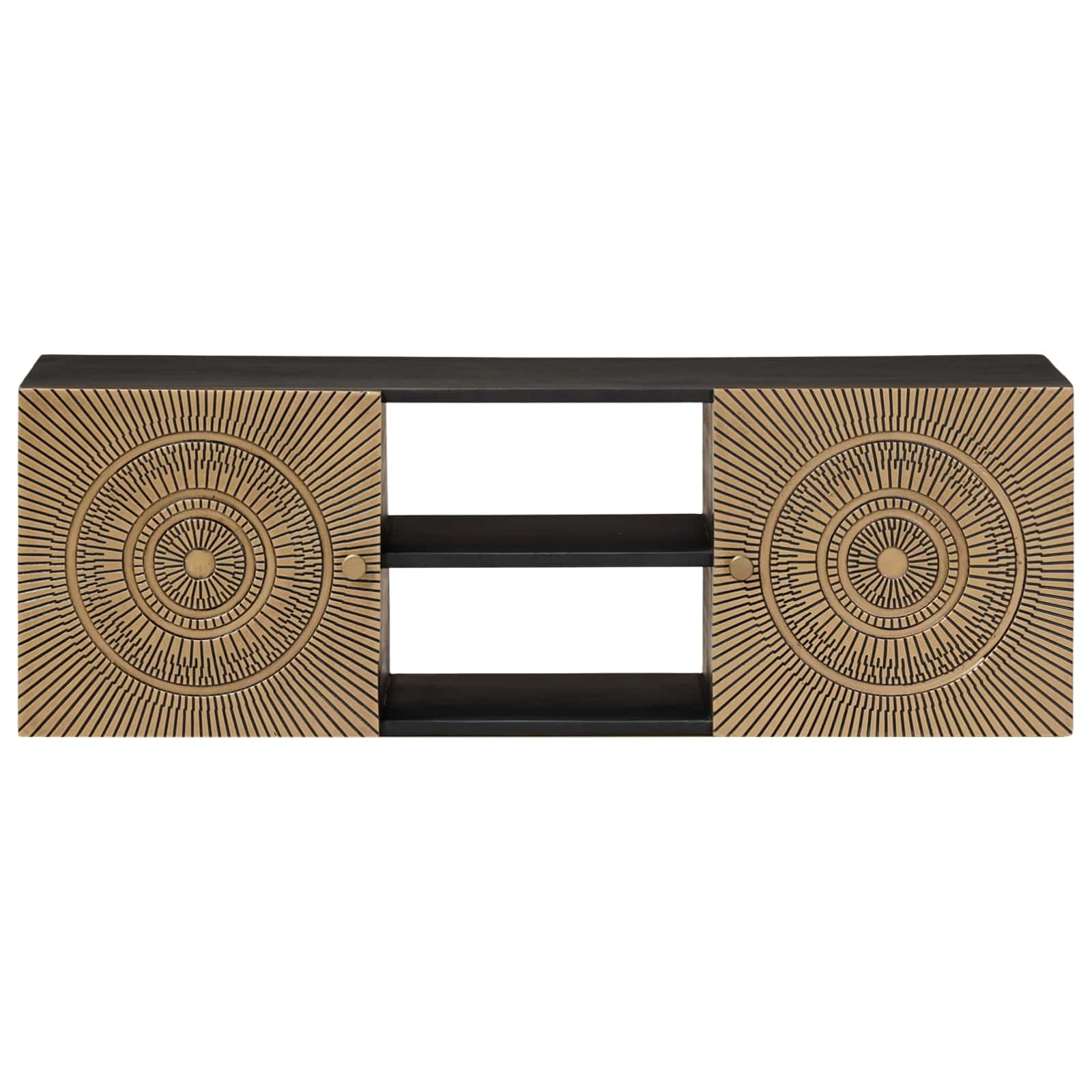 vidaXL TV Cabinet with Shelf with Storage Brass 105 x 30 x 35 cm 3