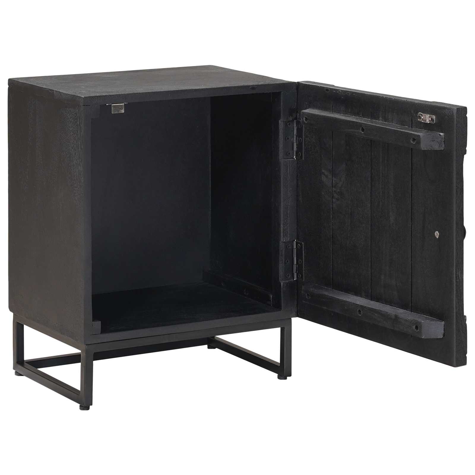 vidaXL Handmade Bedside Cabinet Black 40 x 30 x 50 cm Solid Mango Wood 4